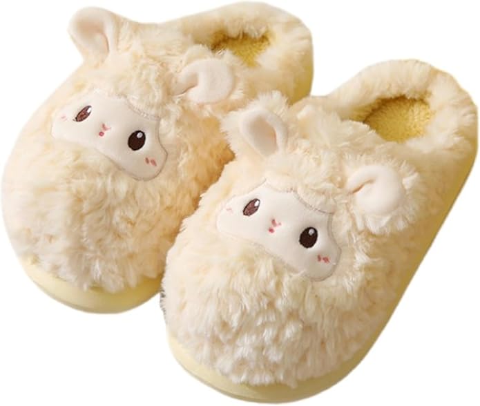 Cozy Sheep Animal Slippers for Women - Plush Soft Winter Home Footwear