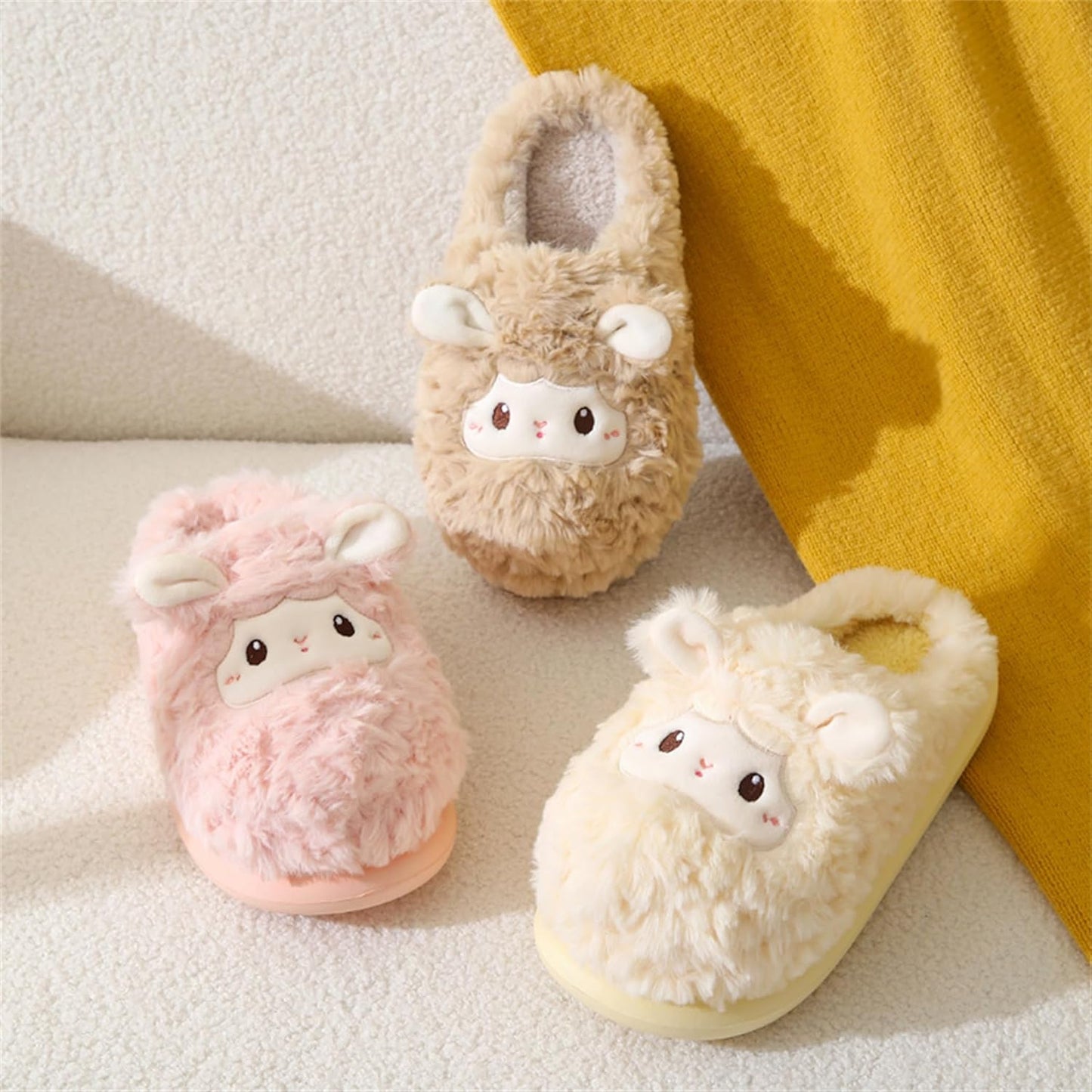 Cozy Sheep Animal Slippers for Women - Plush Soft Winter Home Footwear